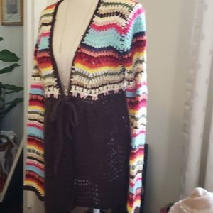 BOSTON PROPER crochet SWEATER